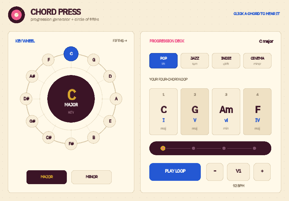 Chord Progression Generator & Circle of Fifths preview