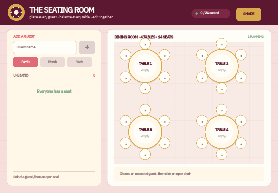 Collaborative Seating Chart & Table Planner preview