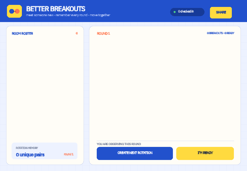 Breakout Room Pair Generator & Rotation Tracker preview
